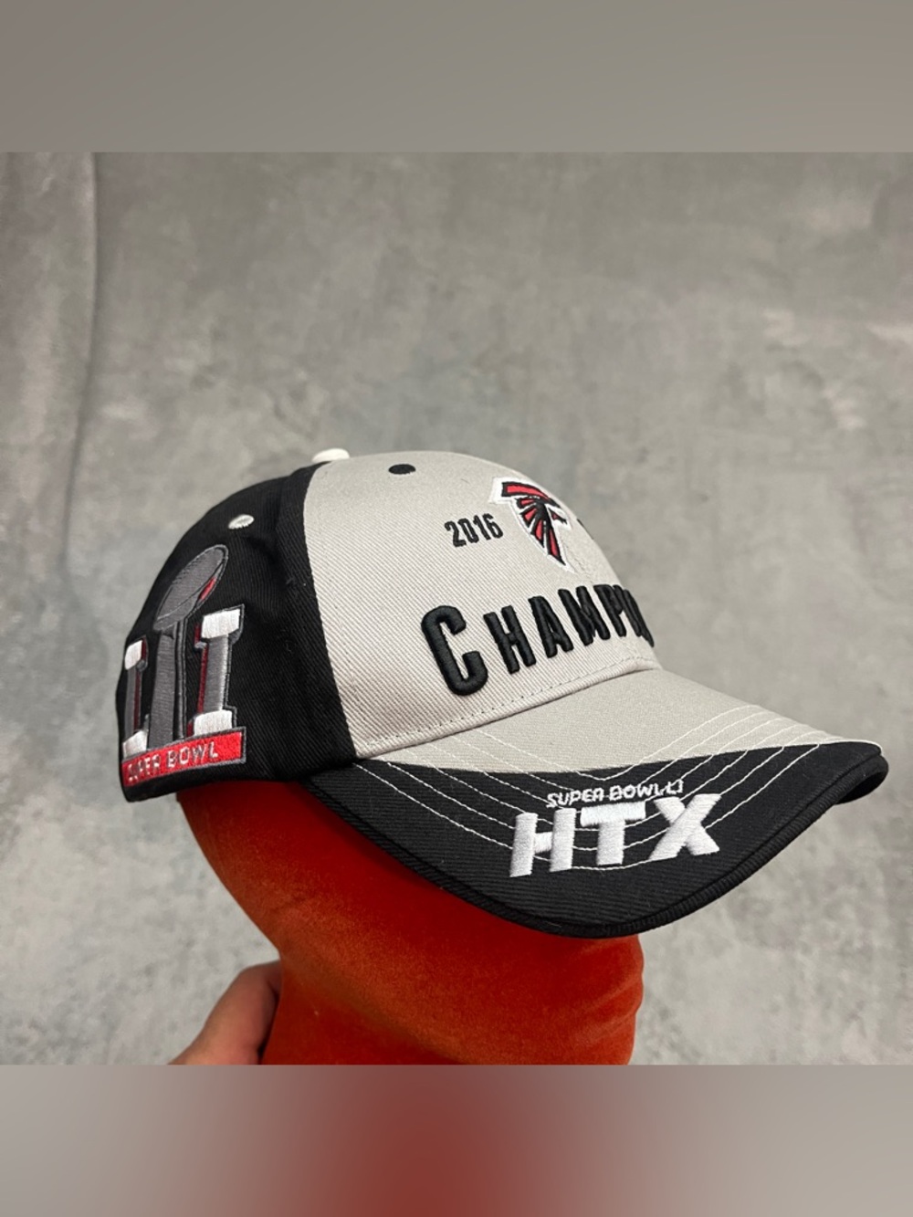 ATLANTA FALCONS 2016 NFC Champions Super Bowl Adjustable Hat Gray Black
